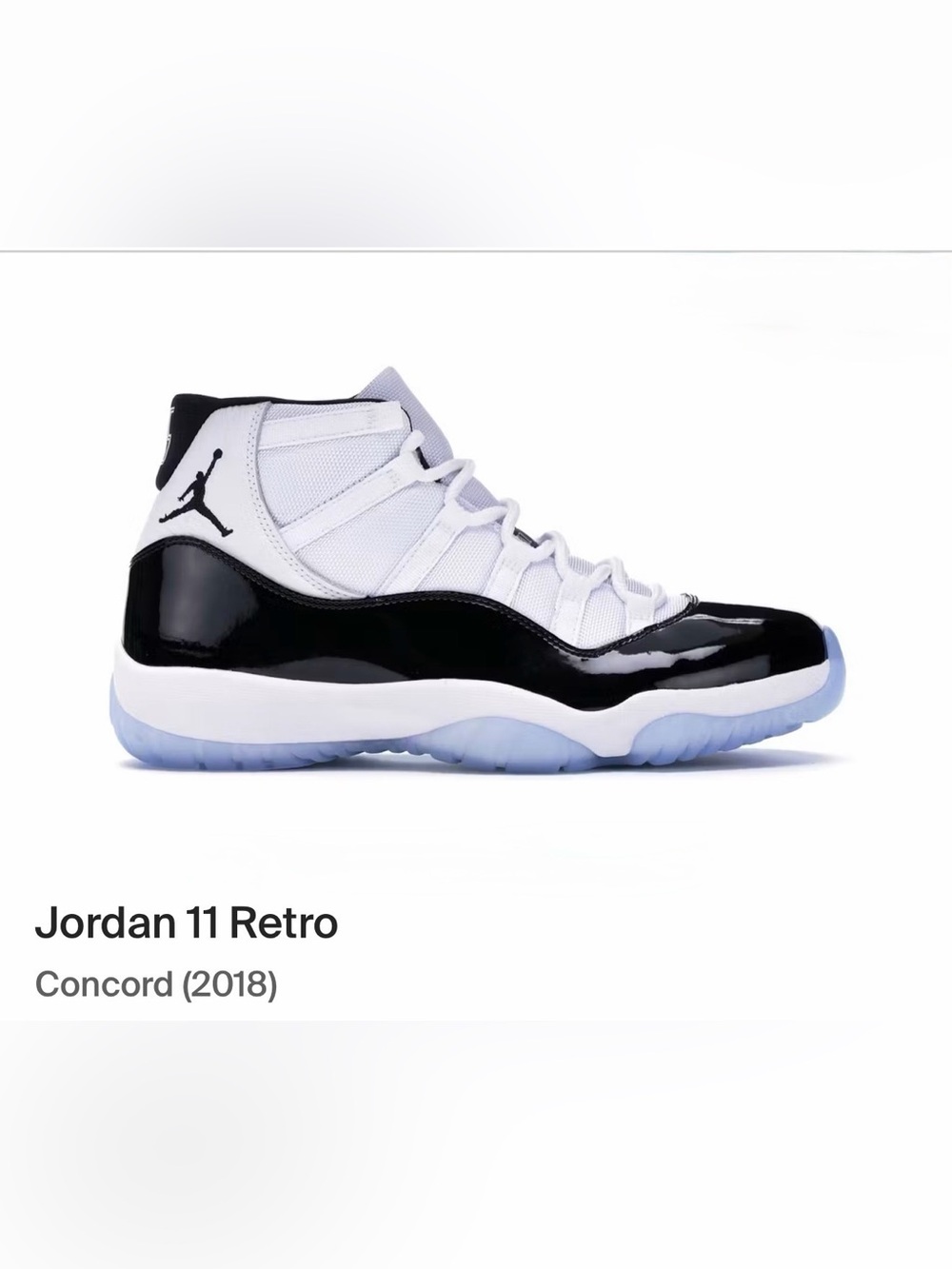 *new* Jordan 11 Retro Concord - White/Black/Icy Blue